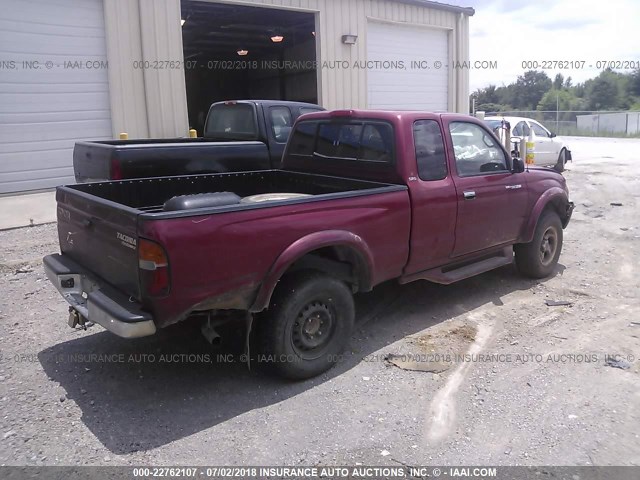 4TASM92N8XZ537923 - 1999 TOYOTA TACOMA XTRACAB PRERUNNER წითელი ფოტო 4