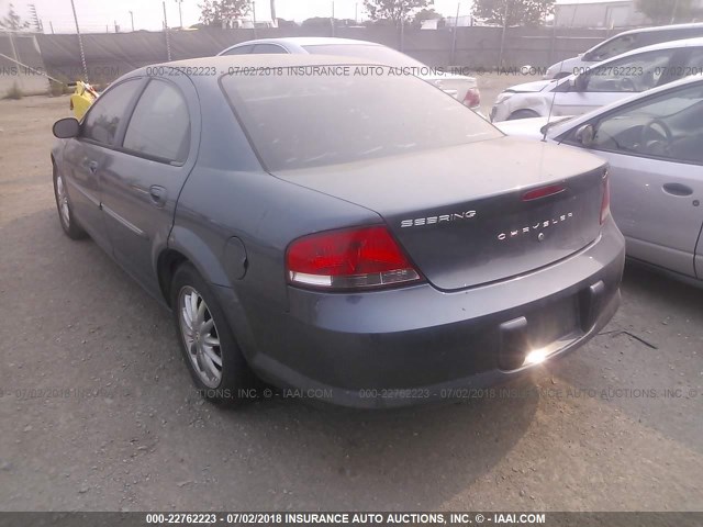 1C3EL56R73N538609 - 2003 CHRYSLER SEBRING LXI BLUE photo 3