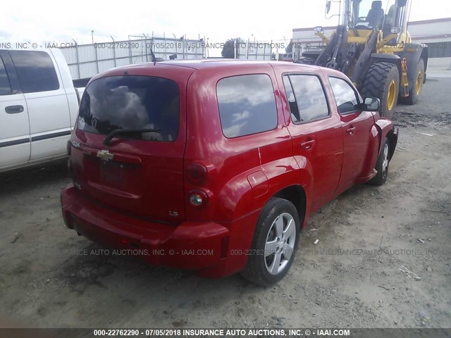 3GNDA13D28S554185 - 2008 CHEVROLET HHR LS RED photo 4