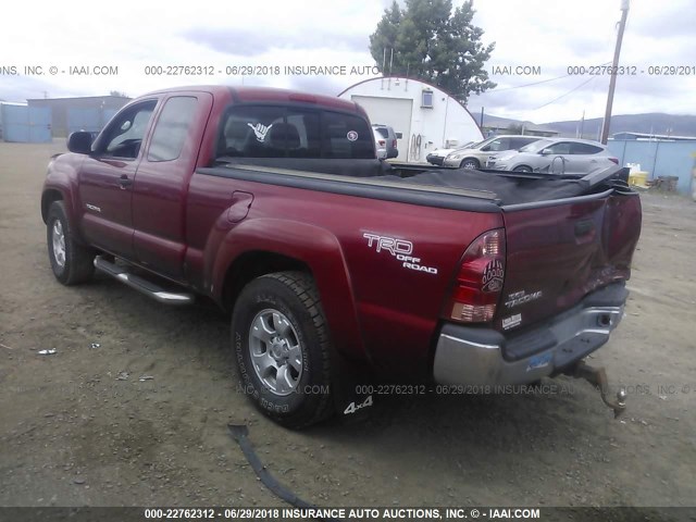 5TEUU42N97Z377748 - 2007 TOYOTA TACOMA ACCESS CAB MAROON photo 3