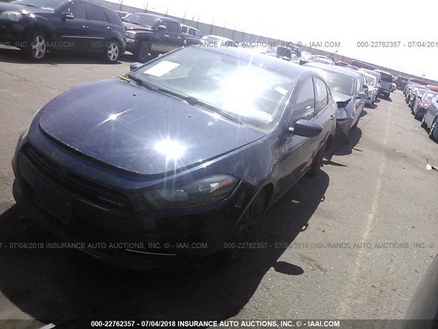 1C3CDFBB7ED894862 - 2014 DODGE DART SXT BLUE photo 2