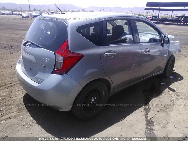 3N1CE2CP4EL367578 - 2014 NISSAN VERSA NOTE S/S PLUS/SV/SL GRAY photo 4