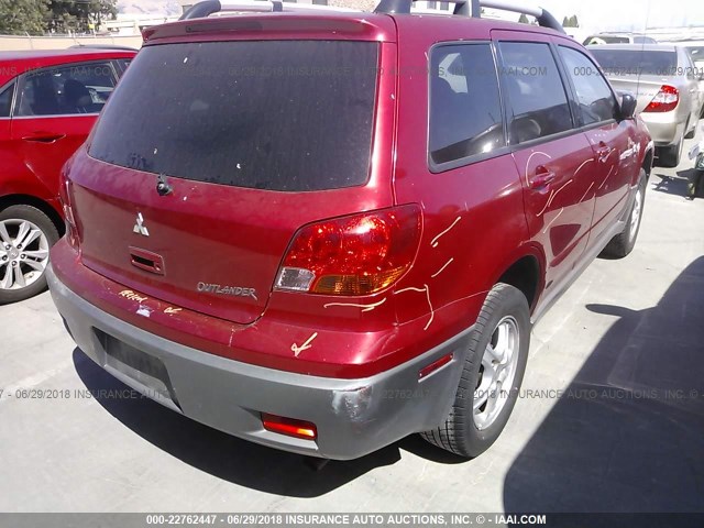 JA4LX31G33U072419 - 2003 MITSUBISHI OUTLANDER LS RED photo 4