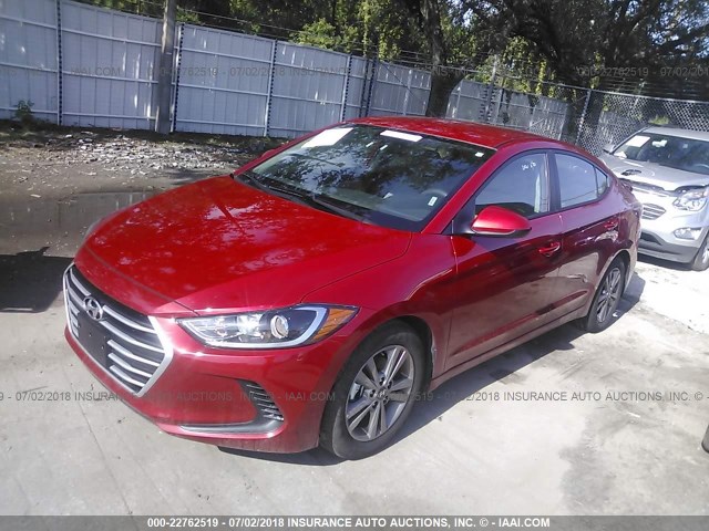 5NPD84LF3JH320693 - 2018 HYUNDAI ELANTRA SEL/VALUE/LIMITED RED photo 2