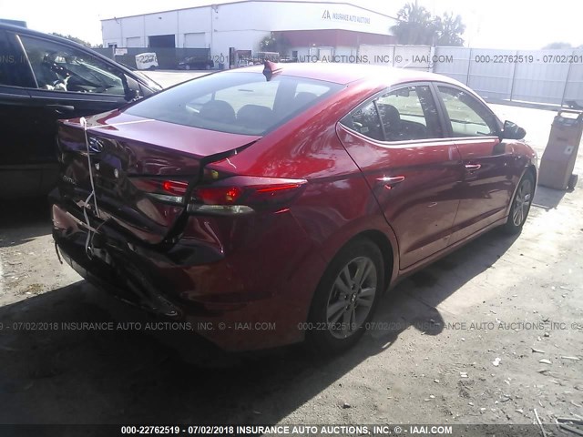 5NPD84LF3JH320693 - 2018 HYUNDAI ELANTRA SEL/VALUE/LIMITED RED photo 4