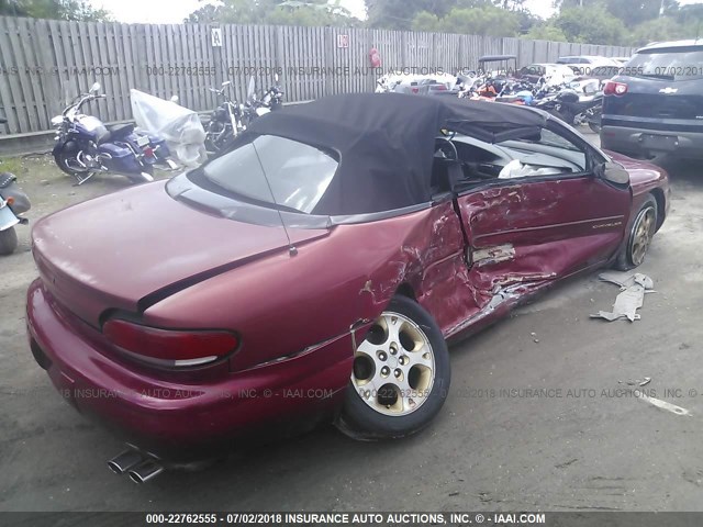 3C3EL55H4WT209301 - 1998 CHRYSLER SEBRING JXI RED photo 4