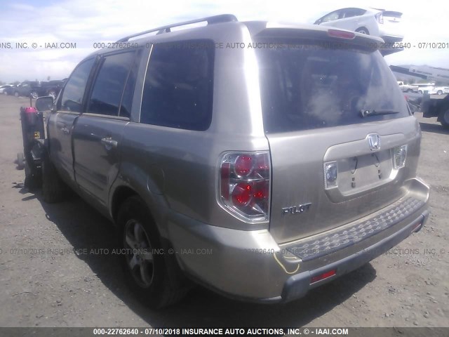 5FNYF28407B008910 - 2007 HONDA PILOT EX GOLD photo 3