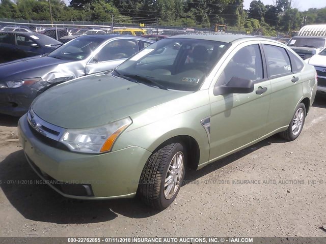 1FAHP35N88W116162 - 2008 FORD FOCUS SE/SEL/SES GREEN photo 2