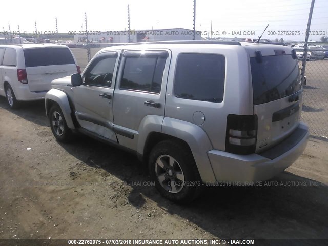 1J8GN28K48W242440 - 2008 JEEP LIBERTY SPORT SILVER photo 3