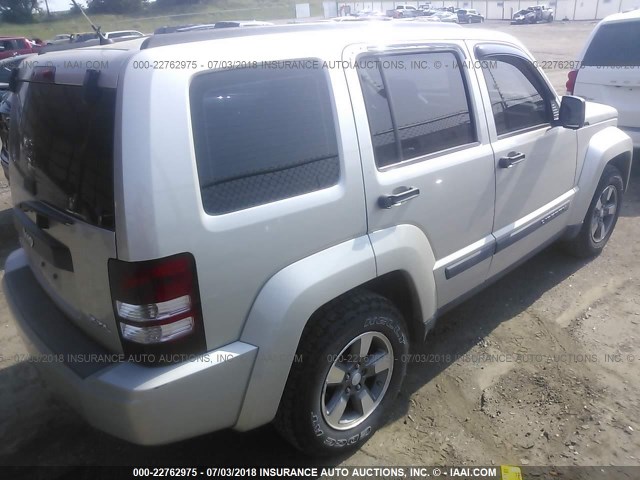 1J8GN28K48W242440 - 2008 JEEP LIBERTY SPORT SILVER photo 4