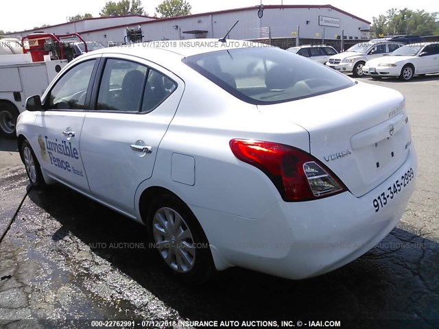 3N1CN7AP7CL890204 - 2012 NISSAN VERSA S/SV/SL WHITE photo 3