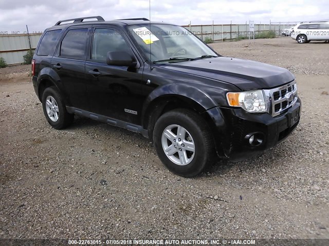 1FMCU49H88KC98004 - 2008 FORD ESCAPE HEV BLACK photo 1