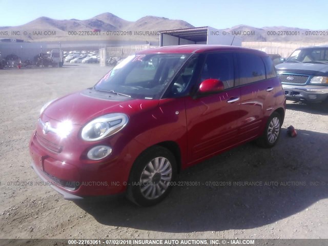 ZFBCFABH0EZ001675 - 2014 FIAT 500L EASY RED photo 2