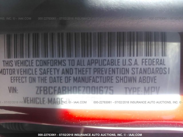 ZFBCFABH0EZ001675 - 2014 FIAT 500L EASY RED photo 9