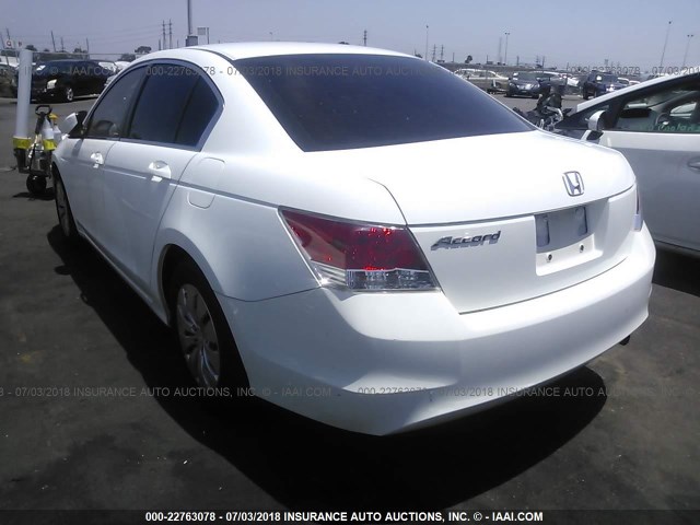 1HGCP2F38AA087696 - 2010 HONDA ACCORD LX WHITE photo 3