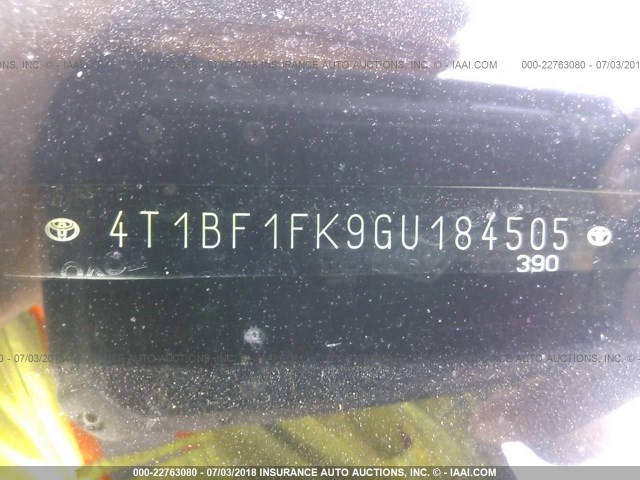 4T1BF1FK9GU184505 - 2016 TOYOTA CAMRY LE/XLE/SE/XSE SILVER photo 9