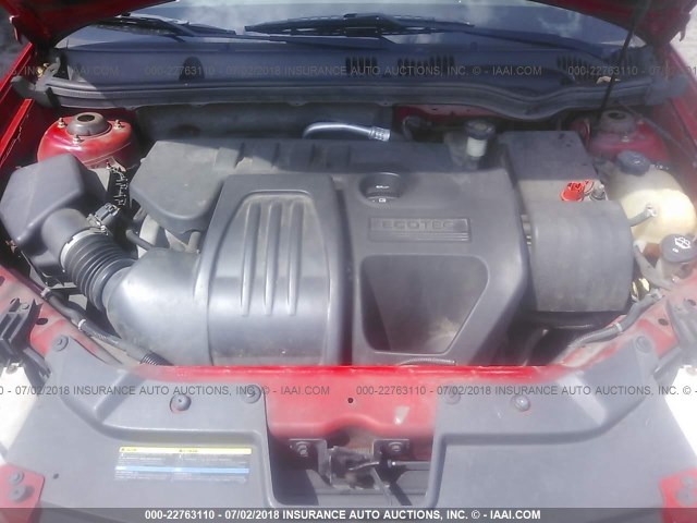 1G1AK12F257639283 - 2005 CHEVROLET COBALT RED photo 10