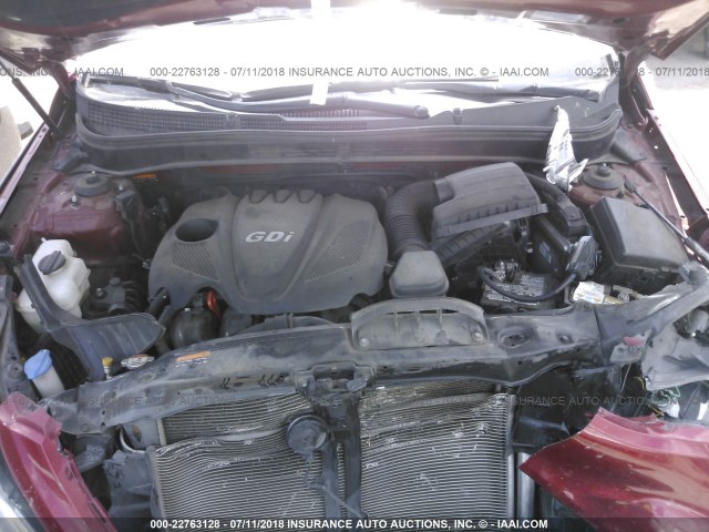 5NPEC4AC5EH887652 - 2014 HYUNDAI SONATA SE/LIMITED 红色 照片 10