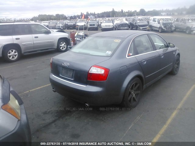 WAULT68EX3A231037 - 2003 AUDI A4 3.0 QUATTRO GRAY photo 4