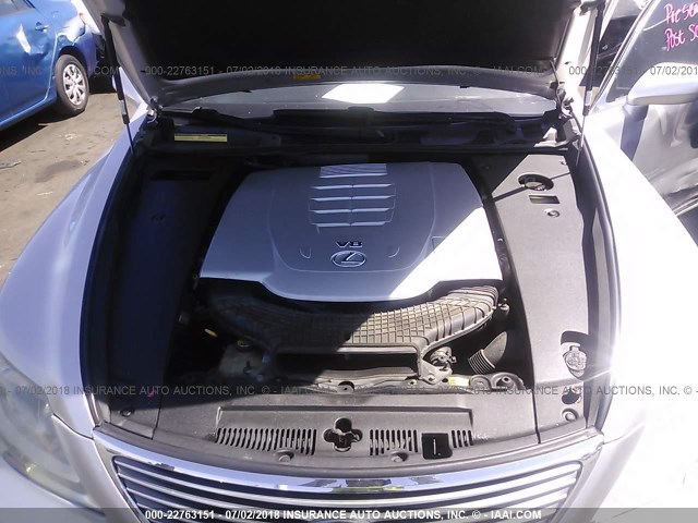 JTHBL46F275003089 - 2007 LEXUS LS 460 SILVER photo 10