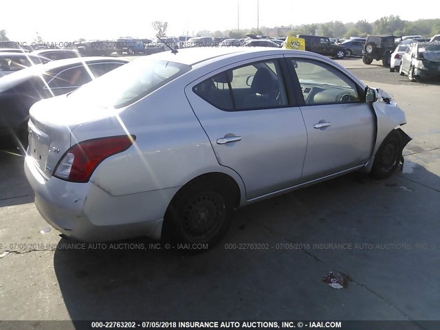 3N1CN7AP5CL855418 - 2012 NISSAN VERSA S/SV/SL SILVER photo 4