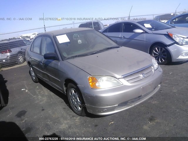 2HGES16632H552819 - 2002 HONDA CIVIC LX TAN photo 1