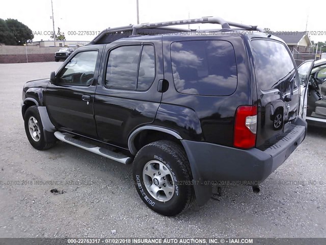 5N1ED28T21C589553 - 2001 NISSAN XTERRA XE/SE BLACK photo 3