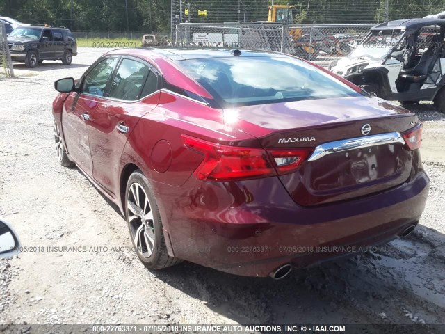 1N4AA6AP8JC372482 - 2018 NISSAN MAXIMA 3.5S/SV/SL/SR/PLAT BURGUNDY photo 3