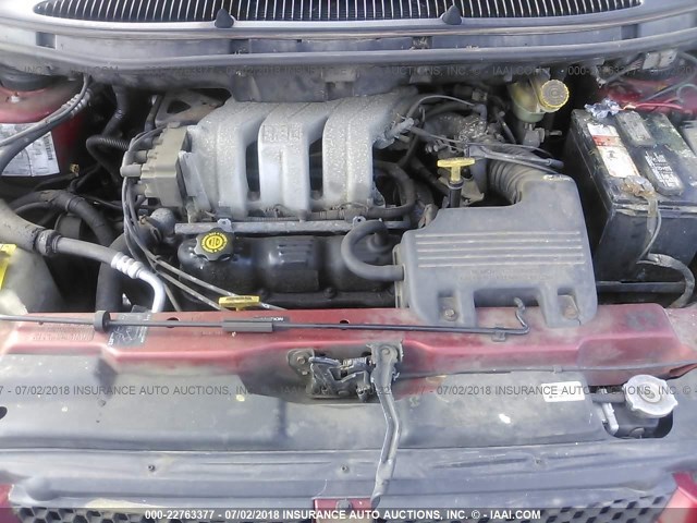 1B4GP74LXYB618799 - 2000 DODGE GRAND CARAVAN ES RED photo 10