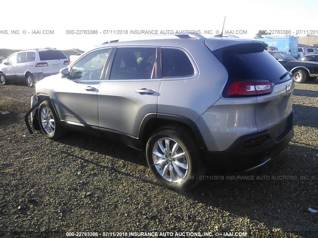 1C4PJMDB6GW218272 - 2016 JEEP CHEROKEE LIMITED GRAY photo 3