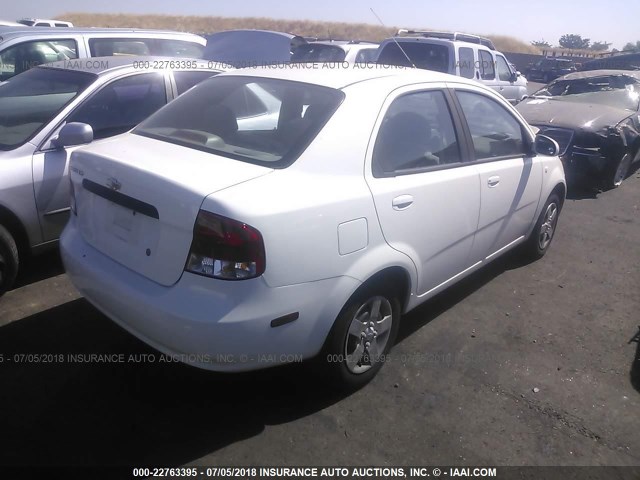 KL1TD526X5B336595 - 2005 CHEVROLET AVEO LS WHITE photo 4