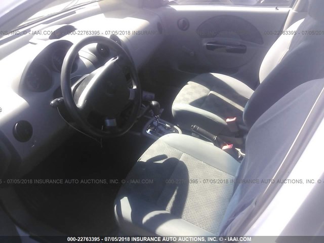 KL1TD526X5B336595 - 2005 CHEVROLET AVEO LS WHITE photo 5
