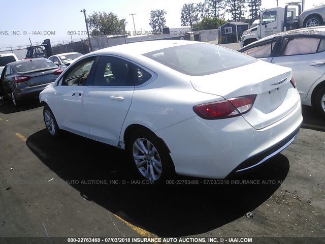 1C3CCCABXFN747191 - 2015 CHRYSLER 200 LIMITED WHITE photo 3