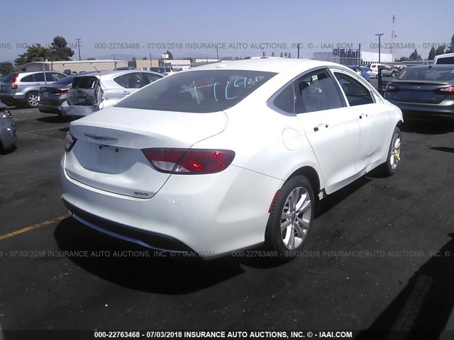 1C3CCCABXFN747191 - 2015 CHRYSLER 200 LIMITED WHITE photo 4