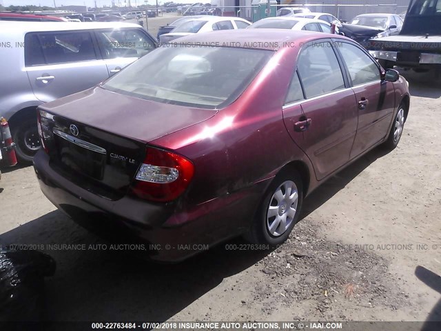 4T1BE32KX3U182888 - 2003 TOYOTA CAMRY LE/XLE/SE Tünd qırmızı foto 4