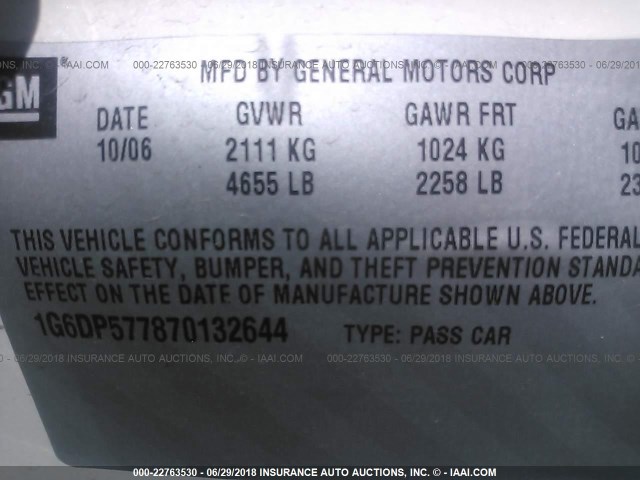 1G6DP577870132644 - 2007 CADILLAC CTS HI FEATURE V6 WHITE photo 9