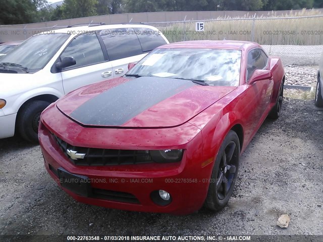 2G1FC1EV9A9121105 - 2010 CHEVROLET CAMARO LT RED photo 2