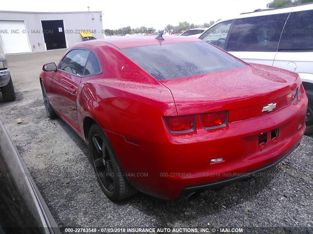 2G1FC1EV9A9121105 - 2010 CHEVROLET CAMARO LT RED photo 3