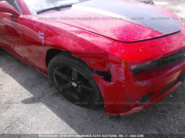 2G1FC1EV9A9121105 - 2010 CHEVROLET CAMARO LT RED photo 6