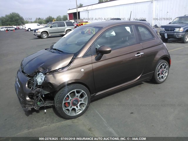 3C3CFFBR6CT192546 - 2012 FIAT 500 SPORT GOLD photo 2