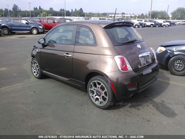 3C3CFFBR6CT192546 - 2012 FIAT 500 SPORT GOLD photo 3