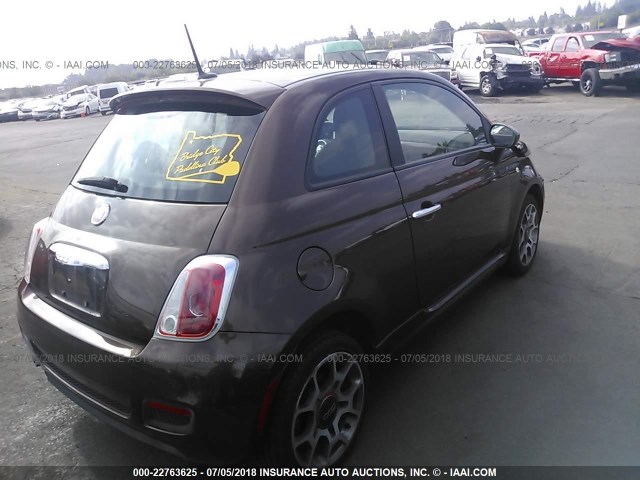 3C3CFFBR6CT192546 - 2012 FIAT 500 SPORT GOLD photo 4