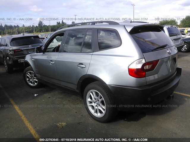 WBXPA73464WB23183 - 2004 BMW X3 2.5I GRAY photo 3