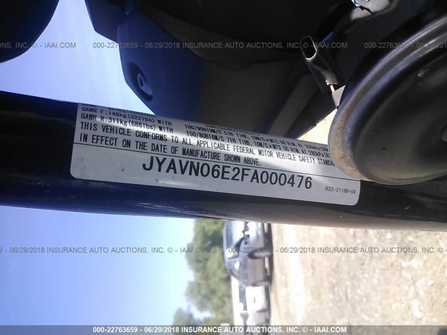 JYAVN06E2FA000476 - 2015 YAMAHA XVS950 CR GRAY photo 10