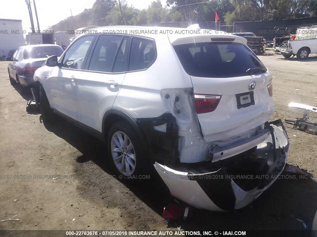 5UXWX9C52F0D54744 - 2015 BMW X3 XDRIVE28I WHITE photo 3