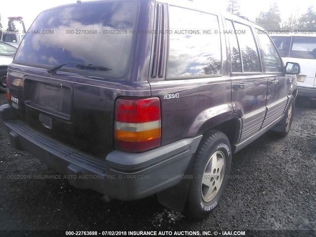 1J4GZ58S6SC621407 - 1995 JEEP GRAND CHEROKEE LAREDO MAROON photo 4