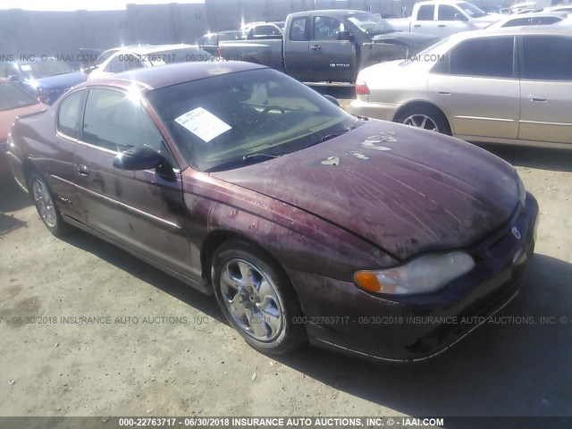 2G1WX12K7Y9262909 - 2000 CHEVROLET MONTE CARLO SS მუქწითელი ფოტო 1
