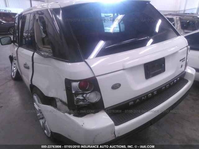 SALSK25408A186437 - 2008 LAND ROVER RANGE ROVER SPORT HSE WHITE photo 3