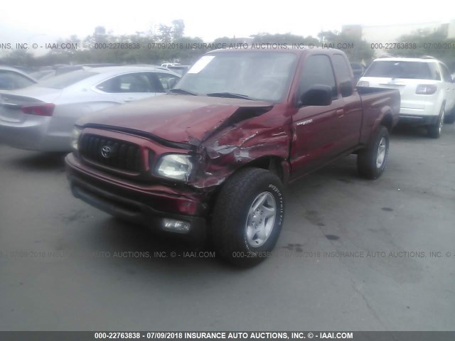 5TESN92NX4Z347283 - 2004 TOYOTA TACOMA XTRACAB PRERUNNER RED photo 2