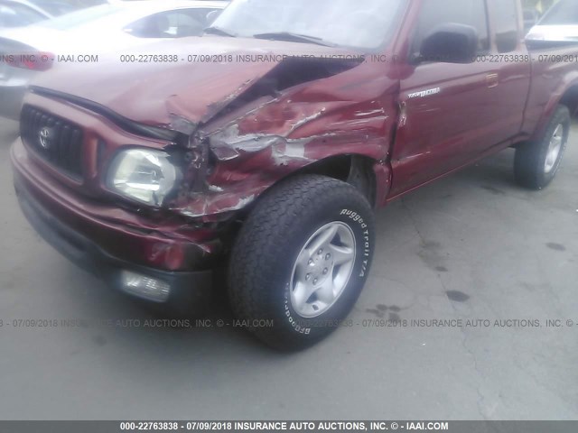 5TESN92NX4Z347283 - 2004 TOYOTA TACOMA XTRACAB PRERUNNER RED photo 6